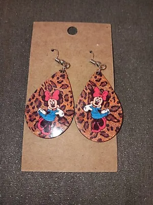 Minnie Mouse Sublimated Earrings Double Sided Animal Print • $5.25