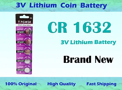 Tpower CR1632 DL1632 ECR1632  3V Lithium Battery Wholesale • $13.99