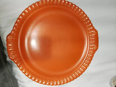 HUGE 13  Antique Atomic Orange VISTOSA Serving Plate - VERY ACTIVE & Beautiful • $49.95