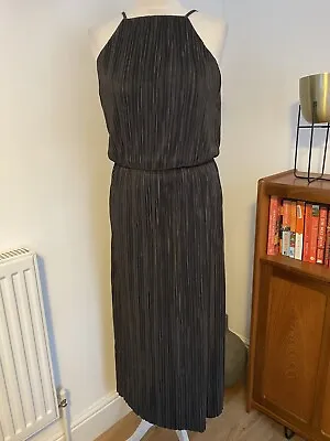 £11.99 • Buy Womens Warehouse Lined Dark Grey Slinky Maxi Dress Size 10 *prom*