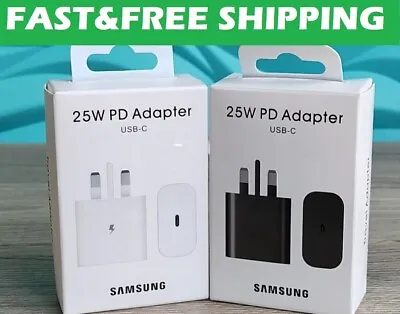 £3.49 • Buy Genuine 25W Super Fast Charger Adapter Plug & Cable Samsung Galaxy Phones UK