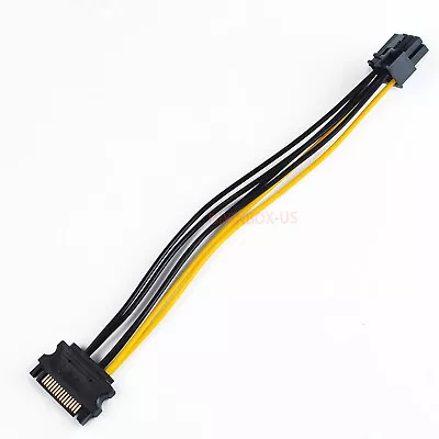 15pin SATA Power To 6pin PCI-e PCI Express Adapter Cable Video Card 20cm US Ship • $4.98