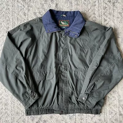 Field & Stream Green Blue Full Zip Harrington Bomber Jacket XL Vintage • $22.99