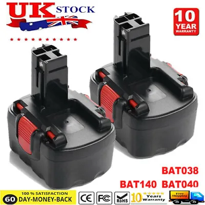 £25.89 • Buy 2X For Bosch 14.4V 4.8Ah Battery BAT038 BAT040 BAT140 2607335533 PSR1440 GDS GSR