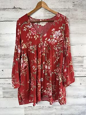 Denim And Supply Ralph Lauren Floral Babydoll Mini Dress Sz S Red Floral Pockets • $24