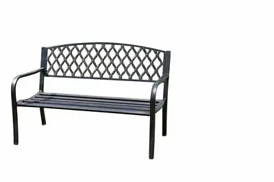 Warwick Metal Garden Bench With Web Pattern Cast Iron Back • £89.99
