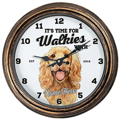 Personalised Kitchen Clock Cocker Spaniel Round Wall Hanging Dog Home Gift DC55 • £22.95