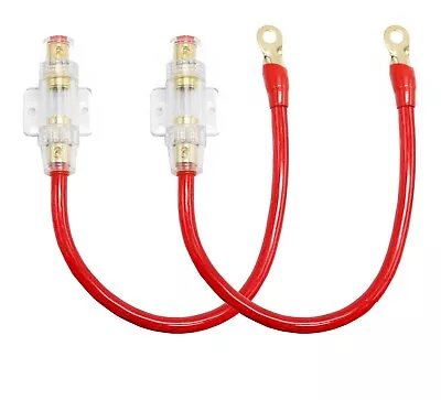 2x High Quality 4 Ga AWG RED Power Cable OFC With AGU Inline Fuse Holder +100AMP • $12.99