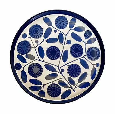 Vintage 1960's MCM Melitta Blue Sunflower Ceramic Bread Dish/Plate 7-1/8  • $18