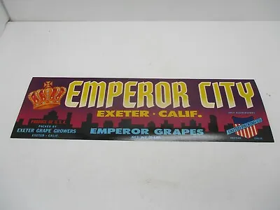 Vintage Emperor City Brand Fruit Crate Label • $9.99