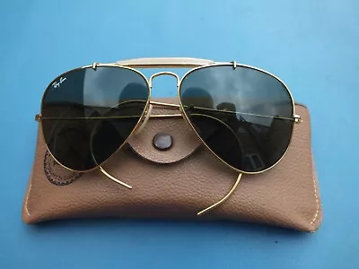 Vintage 70s/80's Ray Ban B&L Aviators Gold Frame Great Condition - 58/14 USA • £49.99