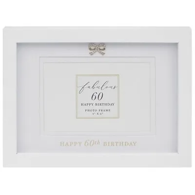 Happy 60th Birthday Photo Frame 4 X 6 Hearts Design Occasion Gift • £6.99