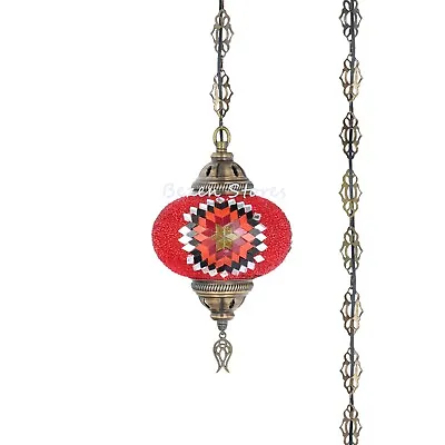 Mosaic Lamp 15 Feet Chain Chandelier Hanging On The Ceiling.(6.5  Red Globe)  • $49.99