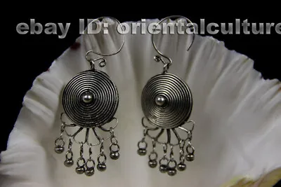 Tribal Exotic Chinese Handmade Miao Silver Earring • $20