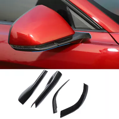 Carbon Fiber Car Rearview Mirror Base Pedestal Trim Cover For Ford Mustang 2015+ • $27.49