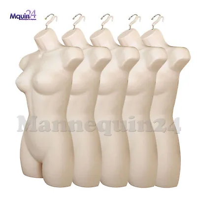 $94.43 • Buy 5 Pack Mannequin Torsos Female - Flesh Women's  Plastic Hanging Dress Form
