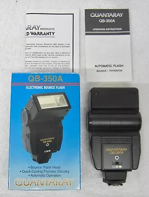 NEW Quantaray QB-350A Universal Shoe Mount Flash With Box & Instructions NOS • $10.95