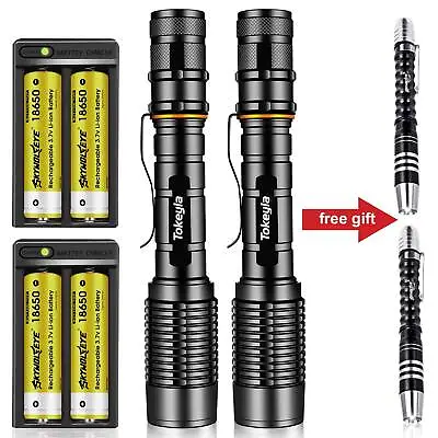 990000LM Super Bright LED Tactical Flashlight Military Rechargeable Torch Zoom • $14.69