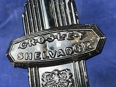 Vintage CROSLEY SHELVADOR Refrigerator Aluminum Badge ~ 5  X 3 1/8  • $18