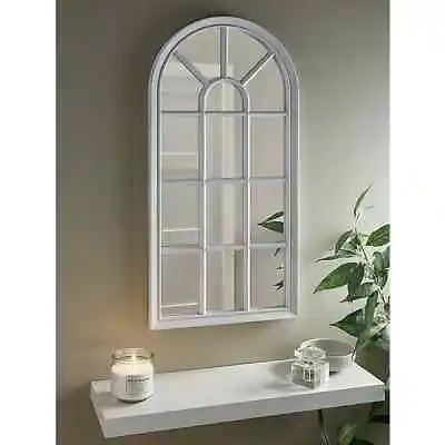 £18.99 • Buy Vintage Shabby Chic Window Style Arched Mirror White Or Black Frame Wall Hanging