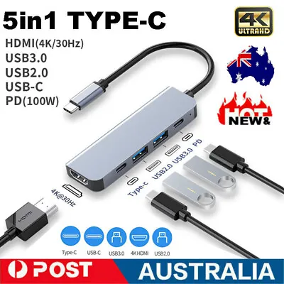 $22.89 • Buy 5in1 5in2 USB-C To HDMI PD Multiport USB C Hub Windows Macbook Type-C Adapter