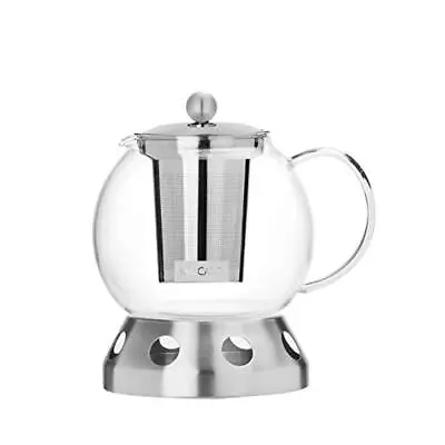 MIOCARO Glass Tea Pot Warmer Set 1000ml Kettle Stovetop Teapot Stainless Stee... • $36.47