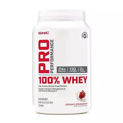 GNC Pro Performance 100% Whey Protein Powder Creamy Strawberry 25 Servings • $34.88