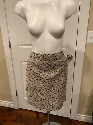 J. Crew Tan Leaf Pattern Straight Pencil Skirt Size 0 (US) • $18.75