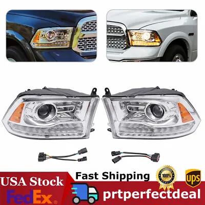 Factory Projector Headlights With LED DRL For 2013-2018 Dodge Ram 1500/2500/3500 • $220.90