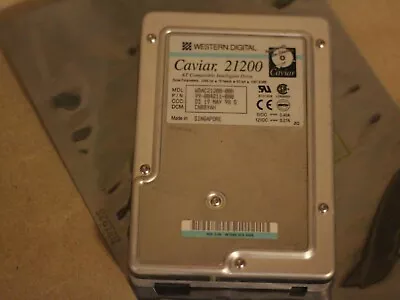 Vintage Western Digital Caviar 21200 1.2GB IDE Hard Drive Tested Working HDD ATA • £29.99