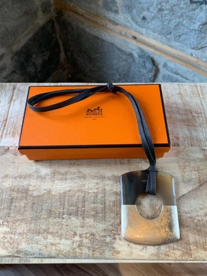 $441.65 • Buy Hermes Horn On A Leather Cord Necklace
