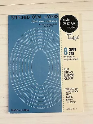 MEMORY BOX 30069 Stitched Oval LAYERS NESTING CRAFT Dies - RETIRED HTF • $14.99