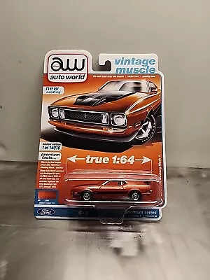 Auto World 1973 Ford Mustang Mach 1 Copper Poly 1:64 Diecast Model Car AWSP099 A • $12