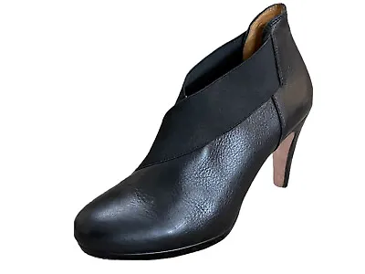 $33.88 • Buy Andre Assous Black Leather High Heel Booties 38/ 7US Ankle Boots