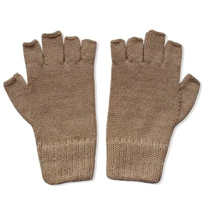 Alpaca Fingerless Gloves - Camel (S) • $24.99