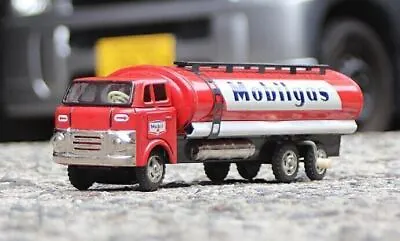 Mobil Tank Truck Marusan Tin Mobilgas Japan Made Friction Red With Box Vintage • $576