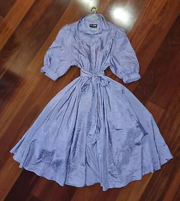 Stunning Vintage 'mr Simon' ~ Australia  1980's Lilac Swing Dress (size 14 Au) • $69