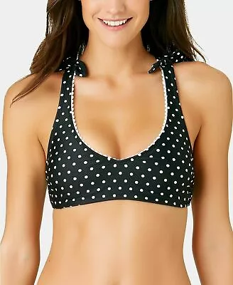 California Waves Juniors' Black Dot Printed X-Back Bralette Top • $11.99