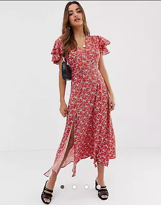 French Connection Cerisier Tea Dress Red And White Size 0 • $35