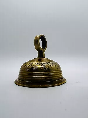 Vintage India Etched Mid-century Metal 2.5” Brass Bell • $20