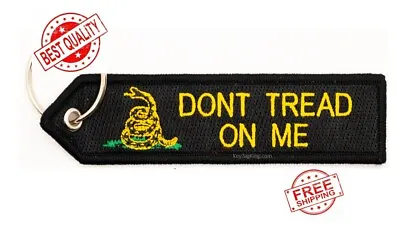 Don't Tread On Me Black Keychain Highest Quality Double Sided Embroider Fabric  • $10.95