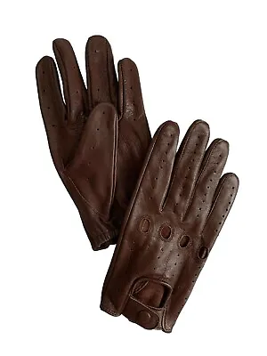 Men's Real Leather Driving Gloves Motorcycle Riding Costume Unlined Lightweight • $19.99
