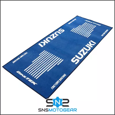 BikeTek Motorcycle Motorbike Workshop Bike Garage Mat - Suzuki 190cm X 80cm • $55.94