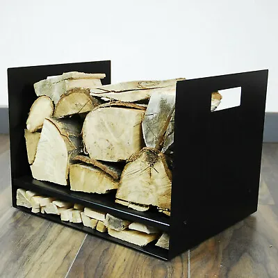 £39.95 • Buy Log Holder Store Fire Wood Traditional Fireplace Burner Stand Rack Basket Metal