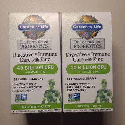$22 • Buy 2-Garden Of Life Probiotics Digestive & Immune Care 60 Capsules Exp: 12/2023