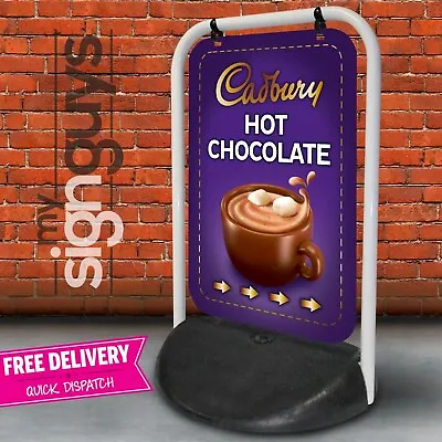 Cadbury Hot Chocolate Aboard Drinks Pavement Sign Swinger 2 Catering Trailer  • £105.99