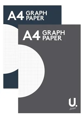 A4 MATH PAD GRAPH PAPER 2/10/20mm Square Grid 80 Page School Office Workbook • £2.99