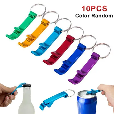 10Pcs Bottle Opener Key Ring Chain Keyring Keychain Metal Beer Bar Tools Claw US • $8.48