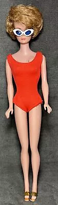 Vtg Bubble Cut Blonde Barbie Doll In The Swim Orange Helenca Wedge Sunglasses • $136.50