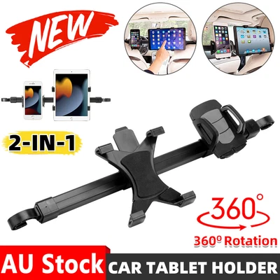 $18.48 • Buy Adjustable Car Seat Tablet Holder Phone Double Holders Mount Bracket Universal 
